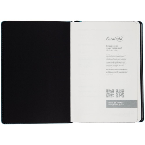 Ежедневник Alanis, недатированный, черный с голубым фото 3 Ежедневник Alanis, недатированный, черный с голубым фото 3