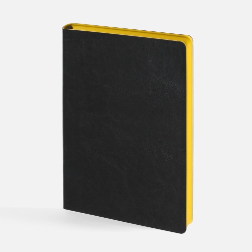 Ежедневник Doppio, недатированный, черный с желтым фото 2 Ежедневник Doppio, недатированный, черный с желтым фото 2