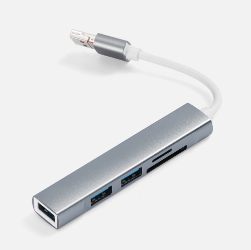 USB-хаб Slotto, серый фото 3